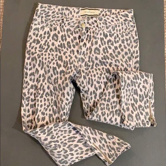 Marlene Birger light pink leopard print jeans - Picture 1 of 7